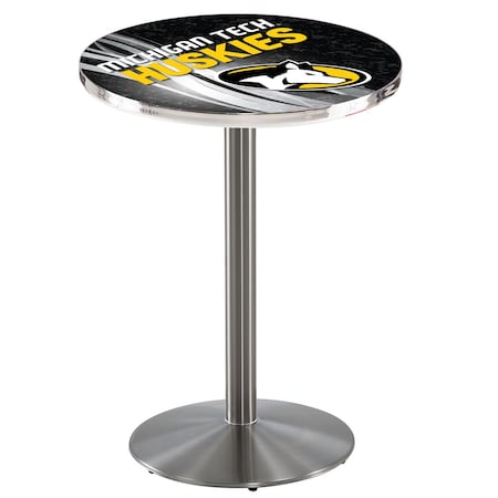 Holland Bar Stool Co 42" Stainless Steel Michigan Tech Pub Table, 36" dia. Top L214S4236MITech-D2